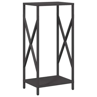vidaXL Stojak na drewno opałowe czarny 34x25x70 cm - Wózki magazynowe - miniaturka - grafika 1