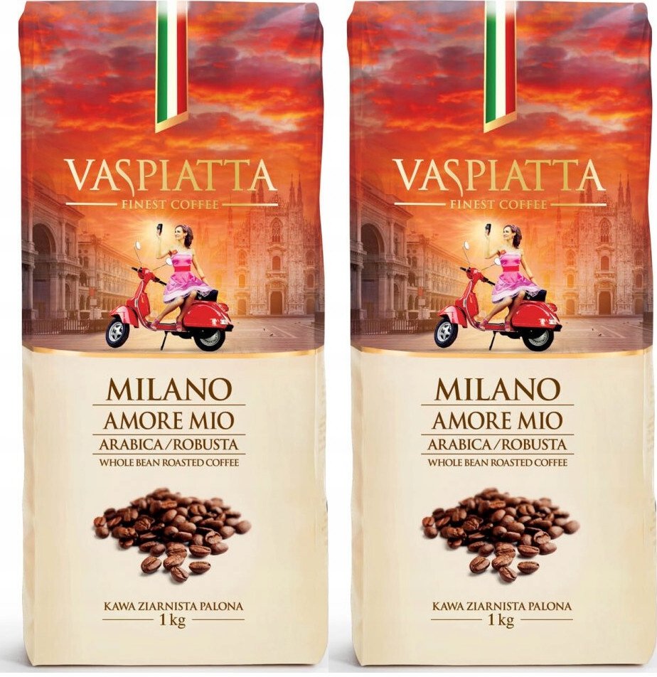 Kawa ziarnista Vaspiatta Milano Amore Mio 1kg x2