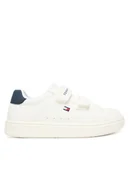 Buty dla dziewczynek - Tommy Hilfiger Sneakersy Low Cut Velcro T1X9-34338-1355 M Biały - miniaturka - grafika 1