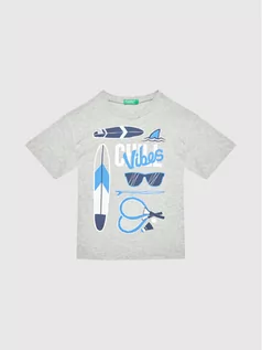 Koszulki dla chłopców - Benetton United Colors Of T-Shirt 3096C15A3 Szary Regular Fit - grafika 1