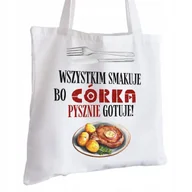 Torby i wózki na zakupy - Torba Bawełniana biała dla Córki Na Prezent ekologiczna Trwały Nadruk - miniaturka - grafika 1