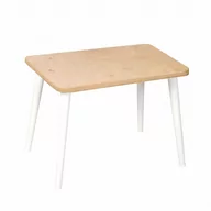 Ławy i stoliki kawowe - Stolik prostokątny ze sklejki Freakexpo, Wykończenie nogi - Buk - farba biała, Wysokość [cm] - 41, Wymiary [cm] - 40x60 - miniaturka - grafika 1
