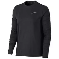 Bluzy damskie - NIKE Damska bluza W Nk Df Element Crew, Czarny/odblaskowy srebrny, M - miniaturka - grafika 1