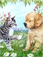 Zabawki kreatywne - Diamentowa mozaika - Kotek i piesek - miniaturka - grafika 1