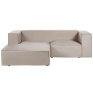 Narożniki - BELIANI Narożnik prawostronny 2-osobowy beżowoszary welurowy sofa narożna minimalistyczny styl - miniaturka - grafika 1