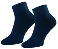 Skarpetki męskie - Skarpety męskie krótkie sportowe z delikatnym prążkiem granatowe Art.054 - miniaturka - grafika 1
