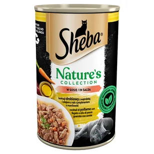 SHEBA puszka 12x400g Nature's Collection – mokra pełnoporcjowa karma dla dorosłych kotów, koktajl drobiowy z wątróbką i olejem z ryb z przybraniem z marchewki, w sosie - Mokra karma dla kotów - miniaturka - grafika 2