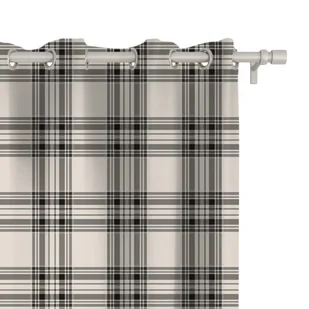 Zasłona CLASSIC wzór CL12 | Beżowa krata 150 x 200 cm tkanina zaciemniająca - Zasłony - miniaturka - grafika 1
