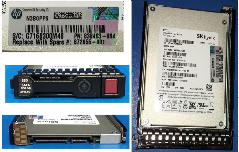 HP enterprise SSD 960GB 6G SFF SATA RI-1 SC