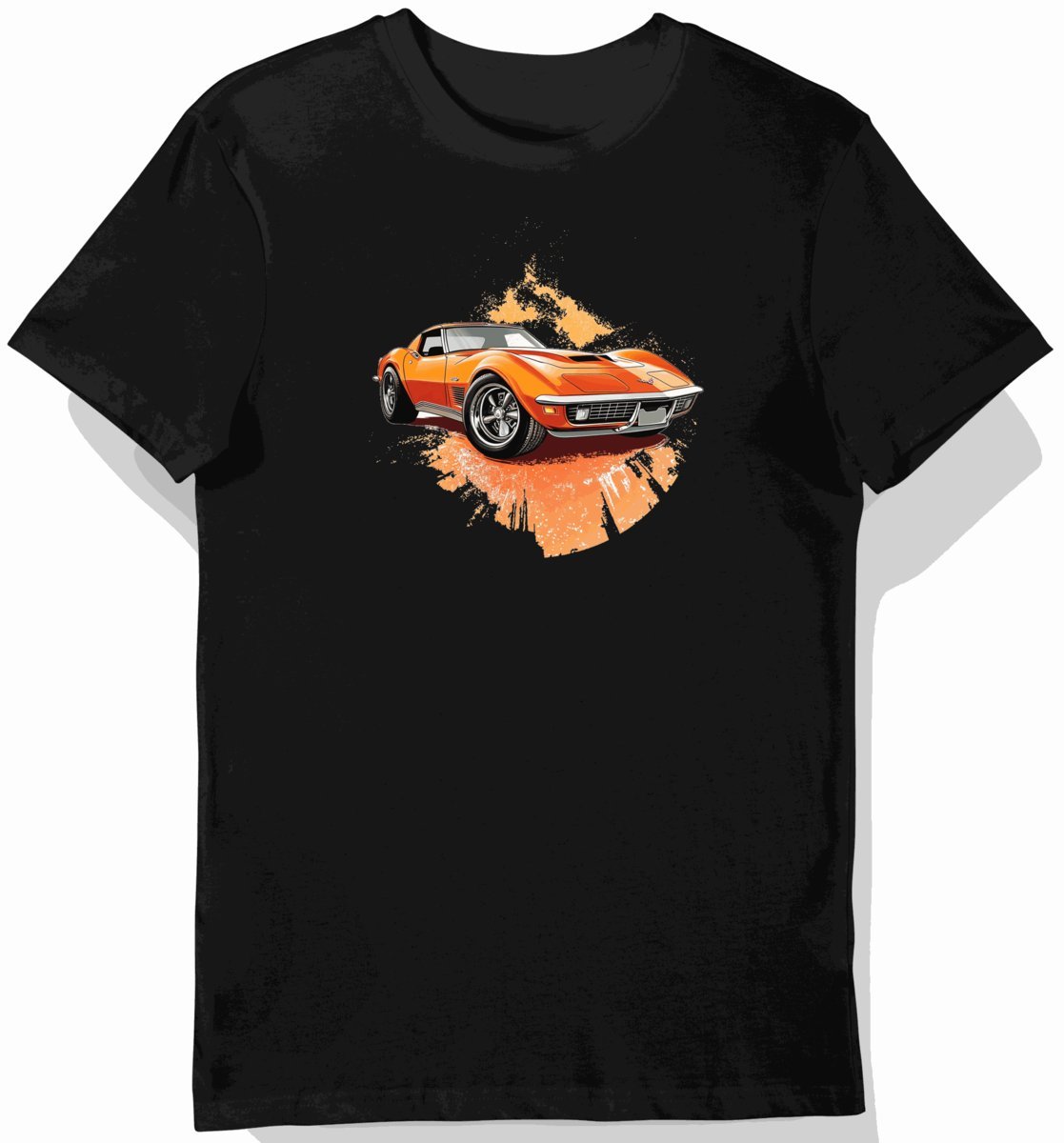 Koszulka męska czarna z motywem klasycznej Corvetty L