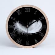 Zegary - Zegar ścienny drewniany rzymski piórko fi 30 cm, Tulup - miniaturka - grafika 1