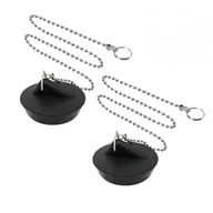 Korki do umywalek - Uniwersalny korek do zlewu z łańcuszkiem, 2 sztuki (średnica od 4,1 cm do 4,6 cm, łańcuszek 45 cm) - miniaturka - grafika 1