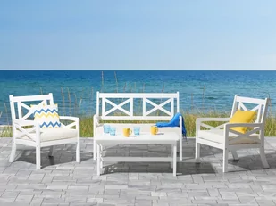 Beliani Stół ogrodowy 100x55cm biały BALTIC 87909 87909 - Stoły ogrodowe - miniaturka - grafika 2