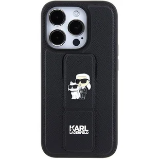 Etui Karl Lagerfeld KLHCP15XGSAKCPK Apple iPhone 15 Pro Max hardcase Gripstand Saffiano Karl&Choupette Pins czarny/black - Etui i futerały do telefonów - miniaturka - grafika 5
