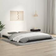 Łóżka - Lumarko Rama łóżka, czarna, 160x200 cm, lite drewno sosnowe - miniaturka - grafika 1