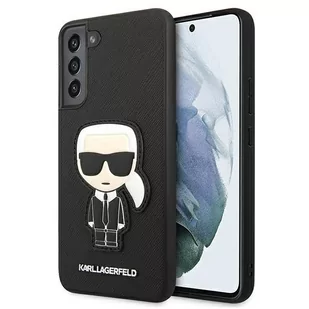 Karl Lagerfeld Etui HC Saffiano Ikonik Patch Galaxy S22 Plus, czarne KLHCS22MOKPK - Etui i futerały do telefonów - miniaturka - grafika 1
