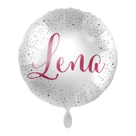 Balony i akcesoria - Balon imienny foliowy Lena okrągły pakowany 43 cm - miniaturka - grafika 1