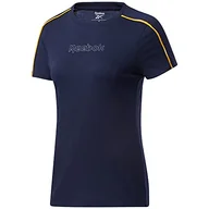 Koszulki i topy damskie - Reebok Koszulka damska Piping Slim, Vector Navy, L - miniaturka - grafika 1