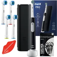 Końcówki do szczoteczek elektrycznych - Szczoteczka Oral-B Pro 1 Czarna + etui black + 4 końcówki zamienne - miniaturka - grafika 1