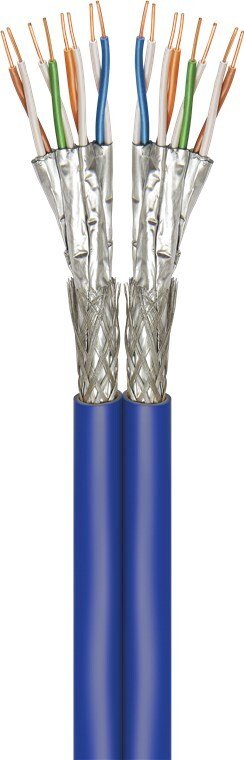 goobay Dupleksowy kabel sieciowy CAT 7A+ S/FTP PiMF niebieski 500 m