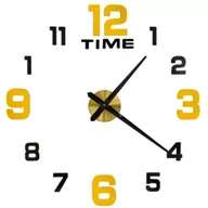 Zegary - Zegar ścienny naklejany DIY regulowany 100-120 cm czarny złoty 12 cyfr - miniaturka - grafika 1