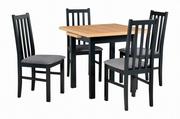 Stoły z krzesłami - Zestaw Stół rozkładany z 4 krzesłami do kuchni salonu L010 - miniaturka - grafika 1