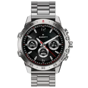 Garett V14 Srebrny stalowy + pasek - Smartwatch - miniaturka - grafika 1