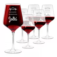 Kieliszki - Kieliszki szklane x6 do wina rubin rozmiar XL z grawerunkiem dla - miniaturka - grafika 1