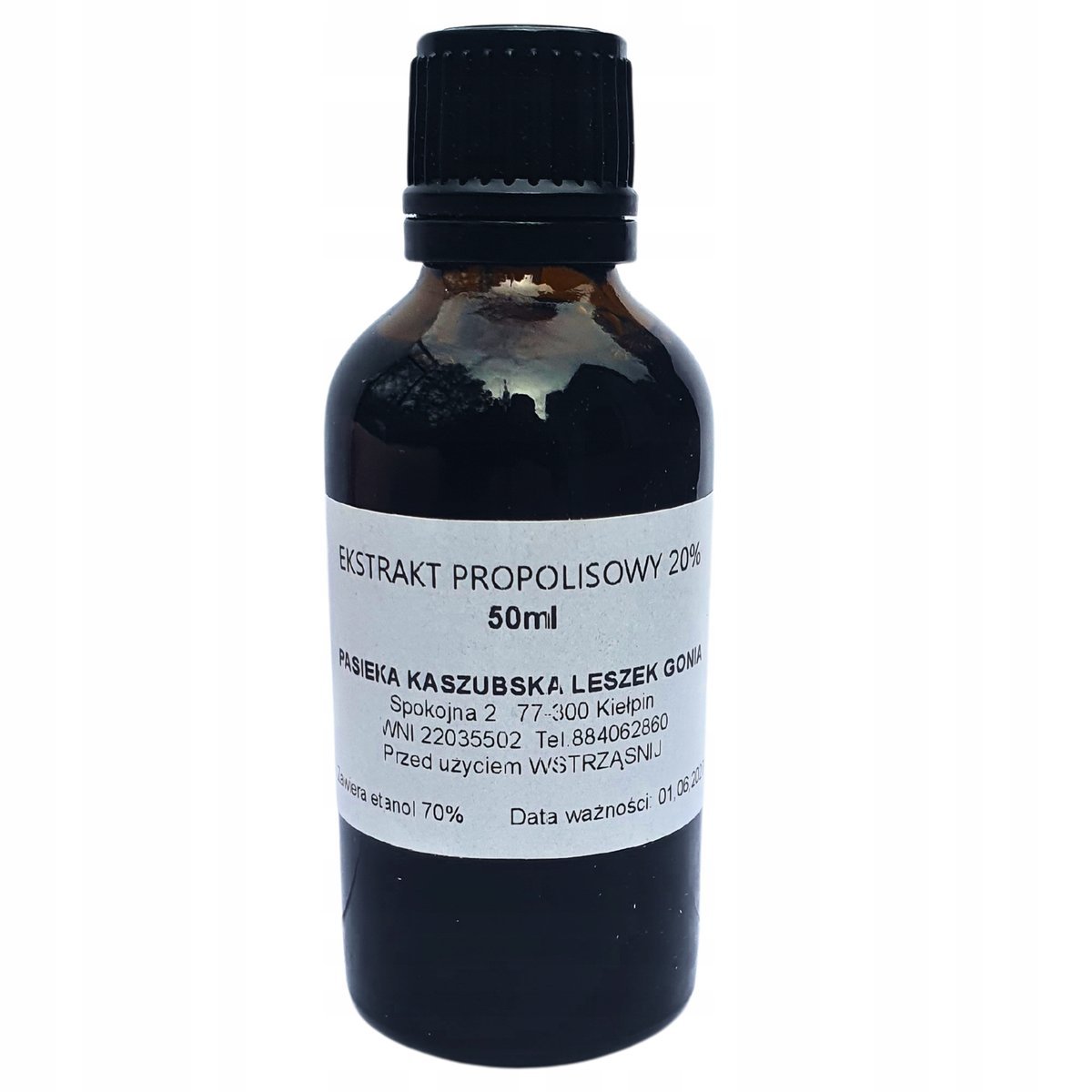 PROPOLIS 20% Naturalny Ekstrakt Roztwór z Propolisem 50ml PASIEKA KASZUBSKA