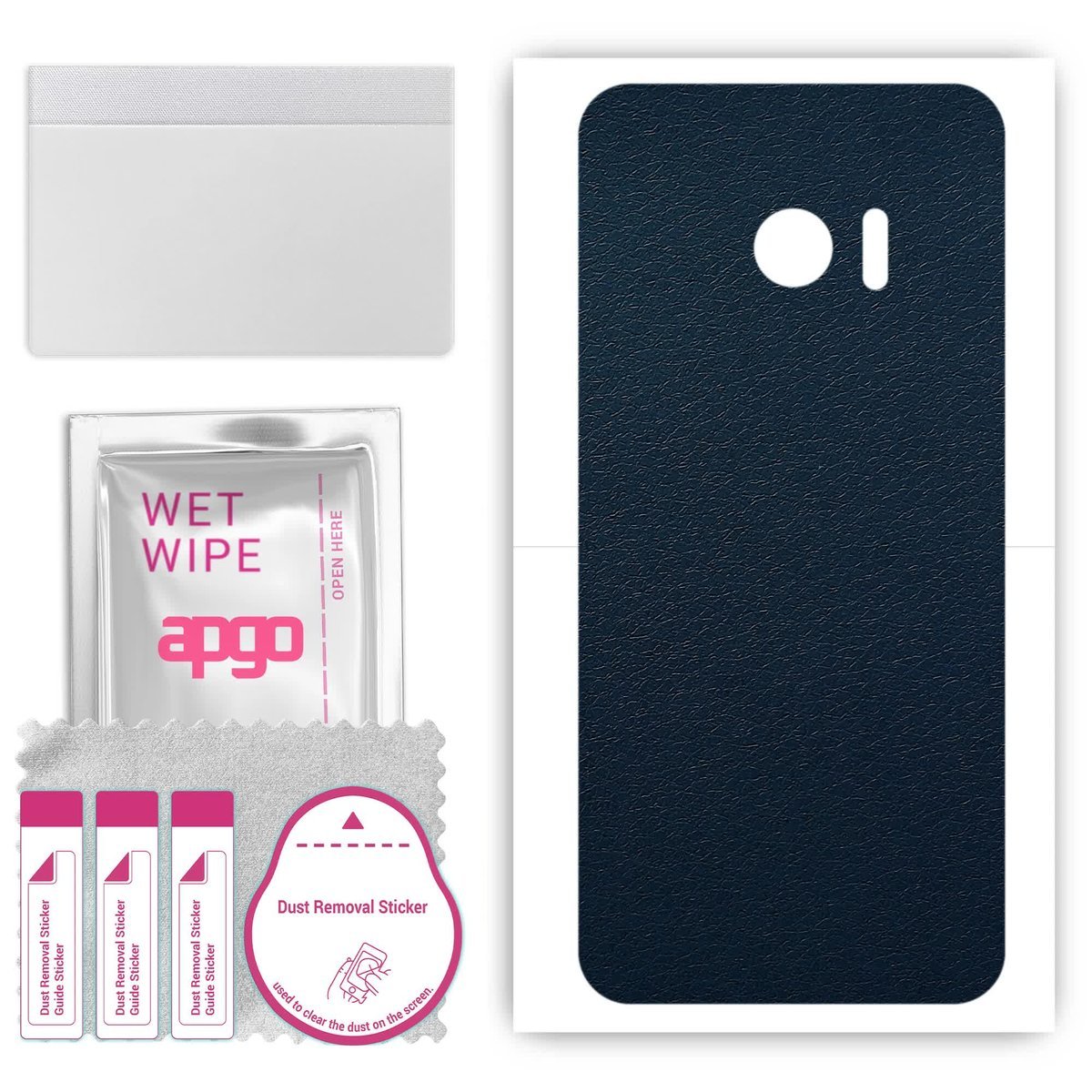 Folia naklejka skórka strukturalna na TYŁ do HTC 10 - Skóra Granatowa - apgo SKINS