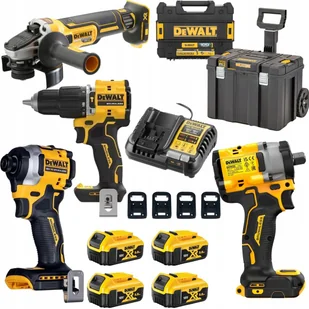 Zestaw 15szt DeWalt 18V Wkrętarka DCD100Y + DCG405 + DCF850 + DCF922 +4x5Ah - Zestawy elektronarzędzi - miniaturka - grafika 1