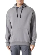 Bluzy męskie - Koton Męska bluza z kapturem Kangaroo Pocket Detail Long Sleeve Hoodie, szary (031), S - miniaturka - grafika 1