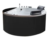 Wanny z hydromasażem - HYDROSAN - Wanna z hydromasażem DELLA 916 Z OBUDOWĄ W KOLORZE CZARNYM 2-osobowa 170x170 cm BIAŁA - miniaturka - grafika 1