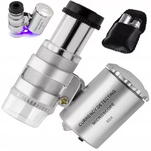 Lupa Jubilerska Mikroskop 60X Led Uv Profesjonalna - Mikroskopy i lupy - miniaturka - grafika 1