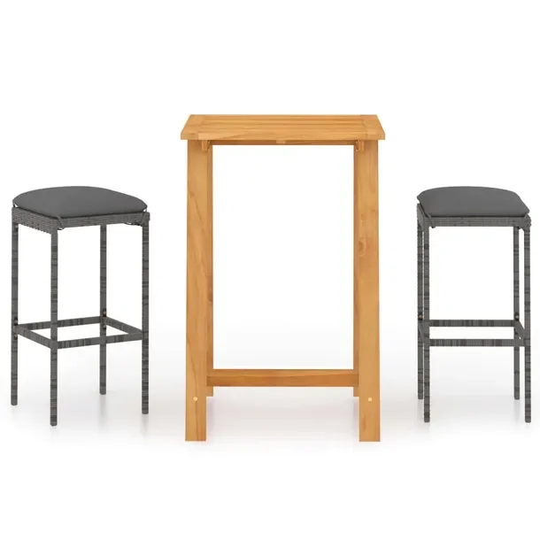 Elegancki zestaw mebli barowych - Stół 70x70x104cm, Krzesło szare 38x38x