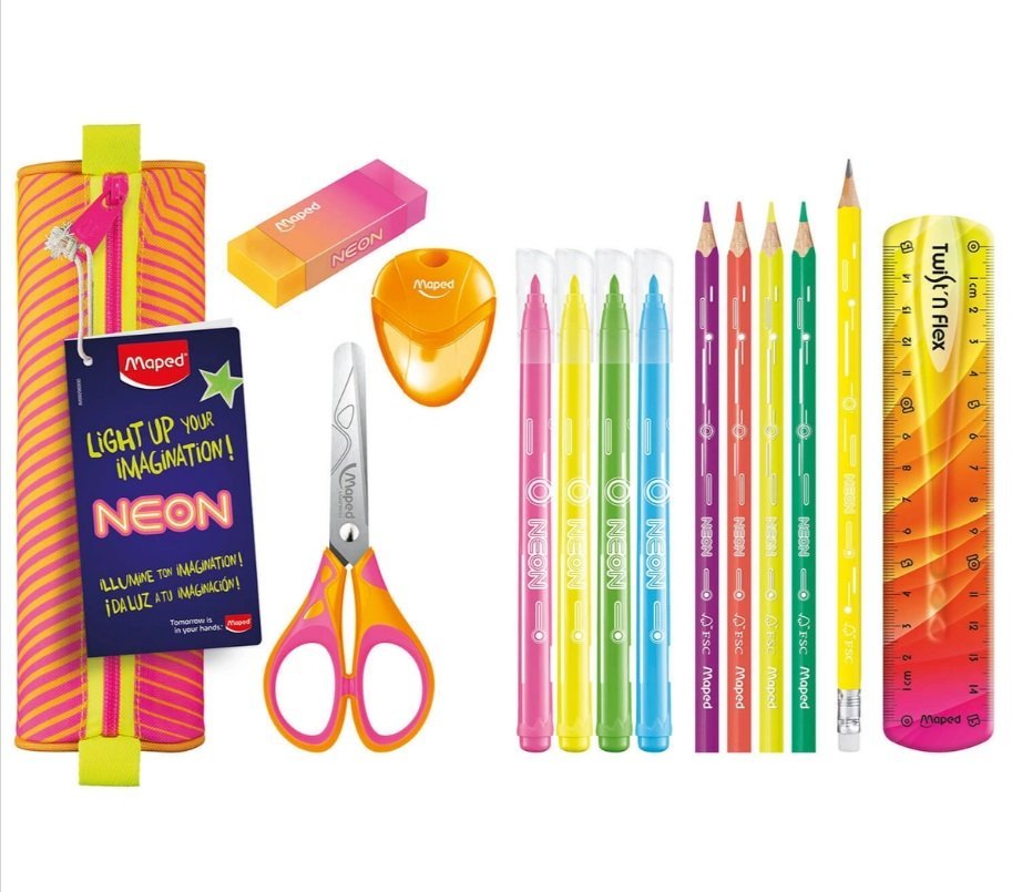 Maped Piórnik tuba NEON z wyposażeniem