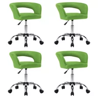 Krzesła - shumee Krzesła stołowe 4 szt. zielone sztuczna skóra - miniaturka - grafika 1