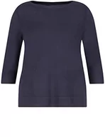 Swetry damskie - Samoon Sweter damski 972993-29582, granatowy, 48 (DE), grantowy, 48 - miniaturka - grafika 1