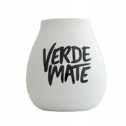 Kubki - Tykwa Ceramiczna biała z logo Verde Mate 350 ml - miniaturka - grafika 1