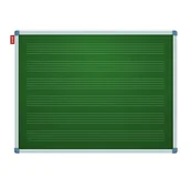 Systemy ekspozycyjne i znaki informacyjne - Tablica edukacyjna magnetyczna kredowa 100x170cm nadruk pięciolinii rama aluminiowa classic MEMOBE zielona 1szt. /MTK170100.86.02.51/ - miniaturka - grafika 1