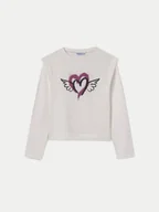 Bluzki damskie - Mayoral Bluzka 7012 Écru Regular Fit - miniaturka - grafika 1