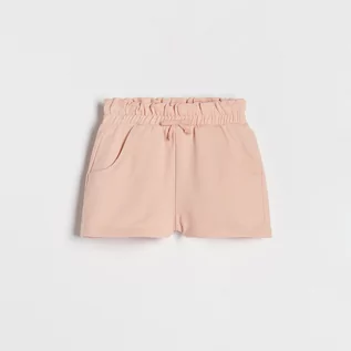 Spodnie i spodenki dla dziewczynek - Reserved Szorty paperbag - Pomarańczowy - grafika 1