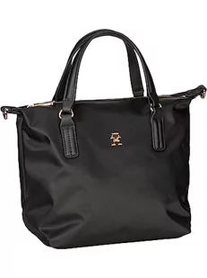 Tommy Hilfiger Damska torba Poppy TH Small Tote, czarna, jeden rozmiar, Czarny, One Size - Torebki damskie - miniaturka - grafika 1