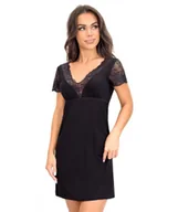 Piżamy damskie - Donna Koszula nocna Sonia Czarna Czarny XXL - miniaturka - grafika 1