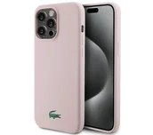 Etui i futerały do telefonów - Lacoste LCHMP15XSLOI Hardcase Silicone MagSafe do iPhone 15 Pro Max Różowy - miniaturka - grafika 1