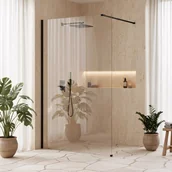 Kabiny prysznicowe - Rea Ścianka prysznicowa Rea Flexi Transparent / Black 100 - miniaturka - grafika 1