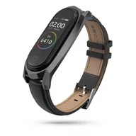 Akcesoria do smartwatchy - Tech-Protect Pasek skórzany Herms do Xiaomi Mi Band 5 / 6 Black - miniaturka - grafika 1