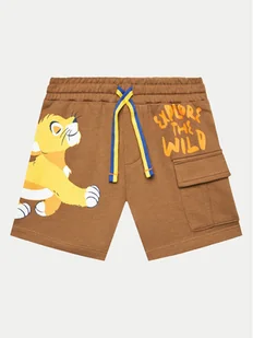 Original Marines Szorty sportowe DEPV0336NM Brązowy Regular Fit - Spodenki damskie - miniaturka - grafika 1