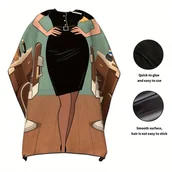 Peleryny fryzjerskie - TEMU 1 szt. 47x58,3 cala Profesjonalny Fartuch Fryzjerski - Gładka Powierzchnia, Szybkie Przyklejanie & Wielofunkcyjna Peleryna Salonowa z Stylowym - miniaturka - grafika 1