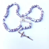 Różańce - Różaniec ceramiczny - fioletowe kwiatuszki - miniaturka - grafika 1